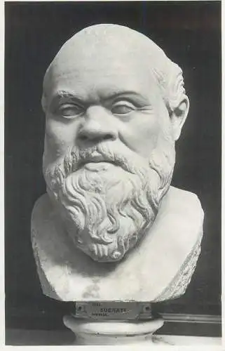Fine arts Postcard Socrate bust sculpture