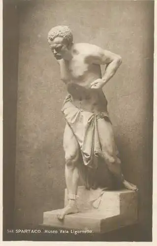 Fine arts Postcard Spartacus statue sculpture