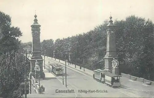 Bad Cannstatt Konig Karl Brucke tramway AK