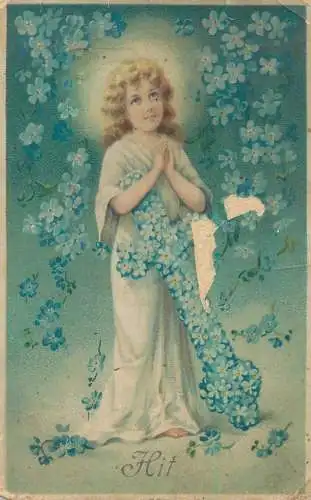 Hit angel girl greetings Hungary floral cross hope