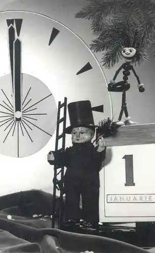 New Year luck chimney sweep Romania greetings postcard 1973