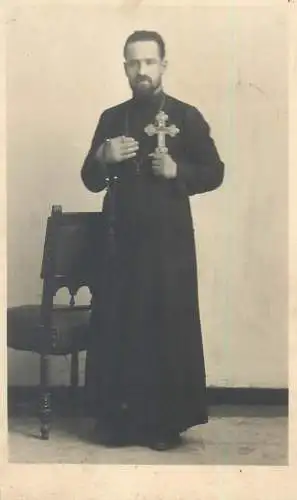 Christian priest real photo postcard