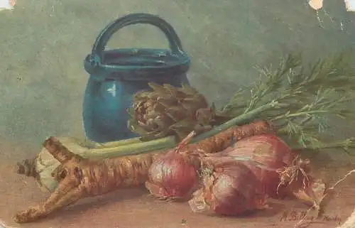 Still life with vegetables onions