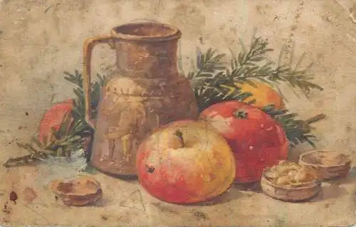 Still life with apples & nuts