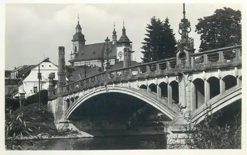 Hranice, Přerov czech R. bridge photo postcard