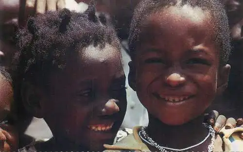 Post card ethnic types children smile