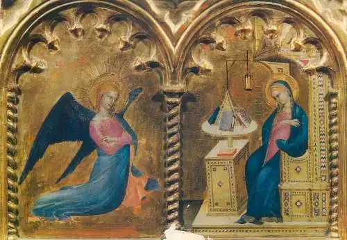 Paintings postcard Prato Pretorio palace Giovanni Da Milano Annunciation