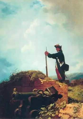 Paintings postcard Carl Spitzweg Gahnenede Schildwache Auf der Bastei