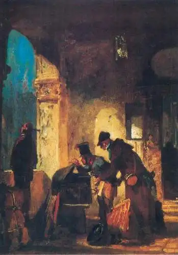 Paintings postcard Carl Spitzweg Zollrevision