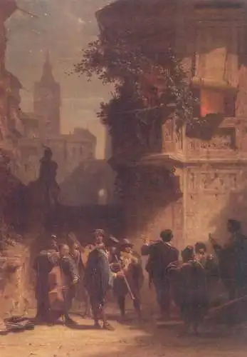 Paintings postcard Carl Spitzweg Spanisches Sandchen
