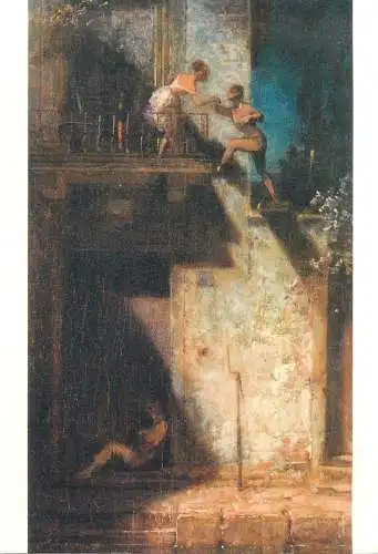 Paintings postcard Carl Spitzweg nocturnal visit Germany