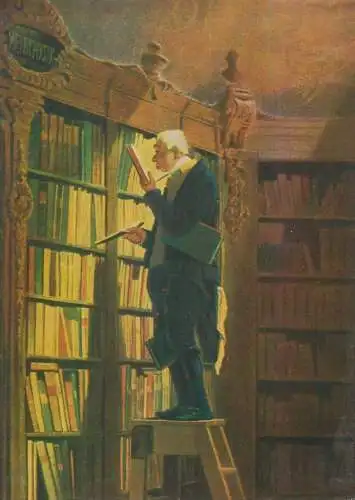Paintings postcard Carl Spitzweg Der Bucherwurm the bookworm Germany