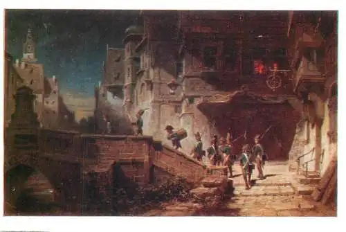 Paintings postcard Carl Spitzweg Nachtliche Runde Munchen