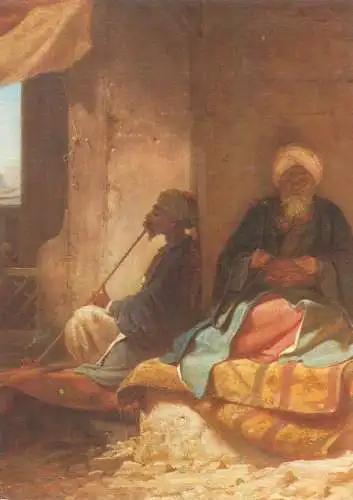 Paintings postcard Carl Spitzweg Zwei Turken im Cafehaus Ausschnitt 1995