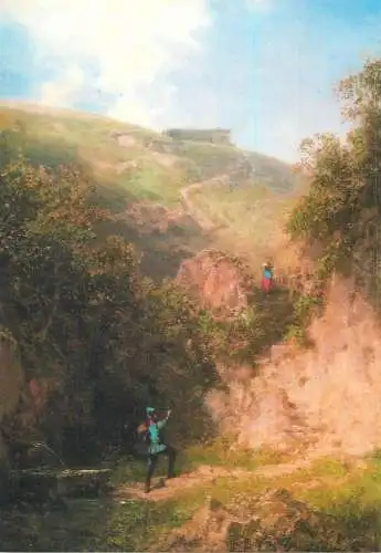 Paintings postcard Carl Spitzweg on leave Germany