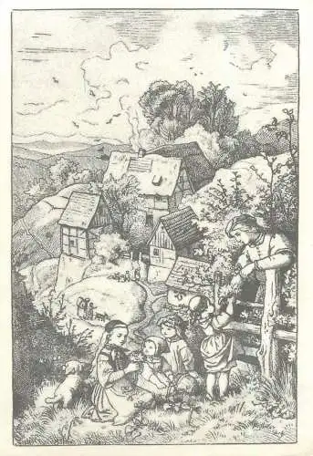 Paintings postcard Ludwig Richter Auf der Wiese Holzschnitt Leipzig