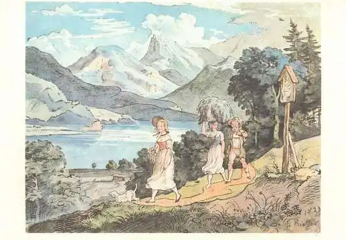 Paintings postcard Ludwig Richter Berlin Der Fuschlsee im Salzkammergut