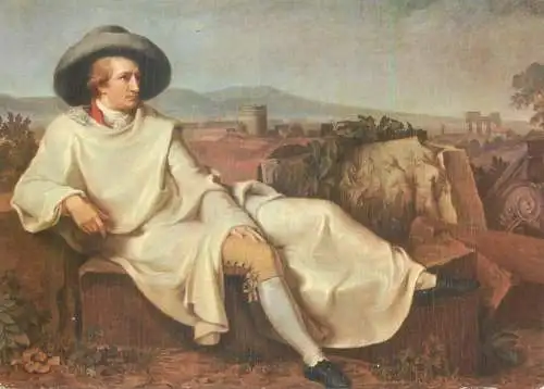 Paintings postcard Weimar Goethe Museum Tischbein Goethe in the Roman Campagna 1977