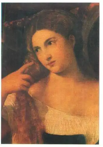 Paintings postcard Tizian Junge Frau bei der Toilette Paris Louvre