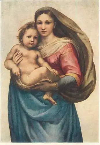 Paintings postcard Raffael Sixtinische Madonna