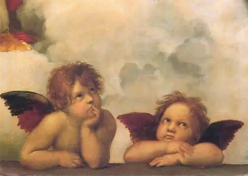 Paintings postcard angels Raffael Sixtinische Madonna