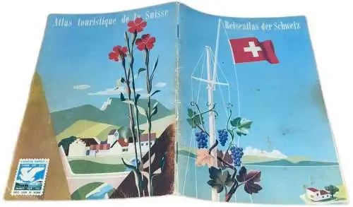Reiseatlas der Schweiz 1939, scale 1:400.000, Switzerland map, Atlas touristique de la Suisse 12.5 x 17.5 cm