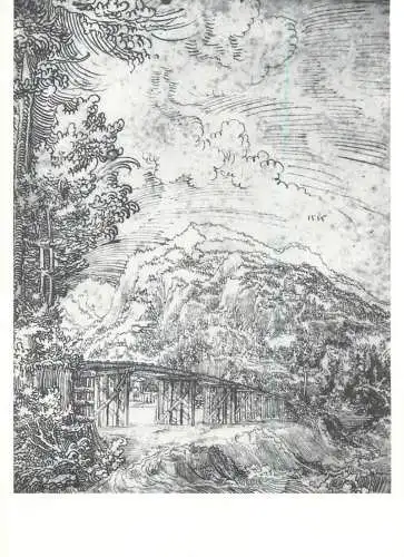 Paintings postcard Wolf Huber Brucke Federzelchnung Munchen