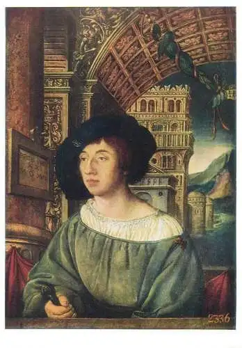 Paintings postcard Ambrosius Holbein Bildnis eines jungen Mannes Leningrad Ermitage