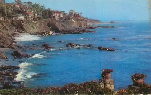A shoreline vista California scenic postcard