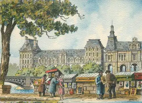 Postcard France Paris Le Quai Malaquais et Palais du Louvre
