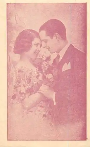 Couples postcard Romania love elegance smile romance flowers Sanica Curte 1940