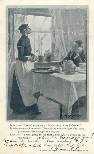 vintage Postcard the Lodger and the Keeper