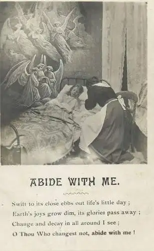 vintage religious theme Postcard Abide with me surrealism fantasy
