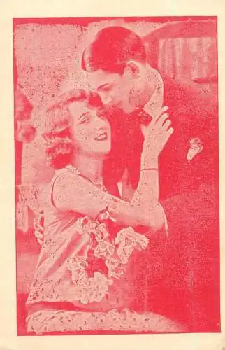 Couples postcard Romania love elegance smile Sonia Curte flowers pearls 1940