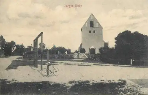 vintage Postcard Denmark Langaa Kirke