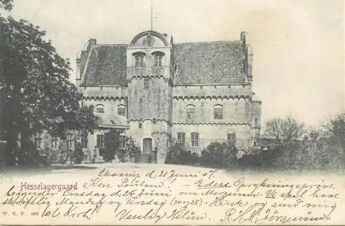vintage Postcard Denmark Hesselagergaard
