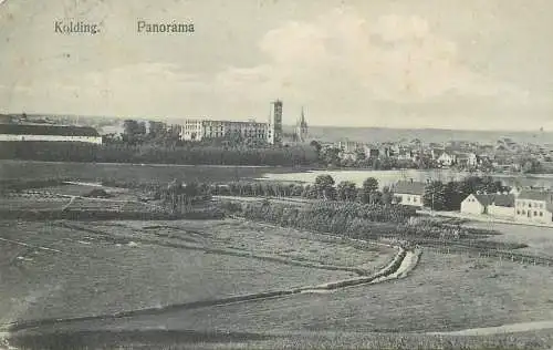 vintage Postcard Denmark Kolding panorama
