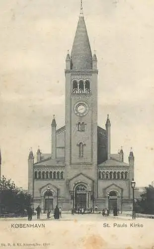 vintage Postcard Denmark Copenhagen St Pauls Kirke