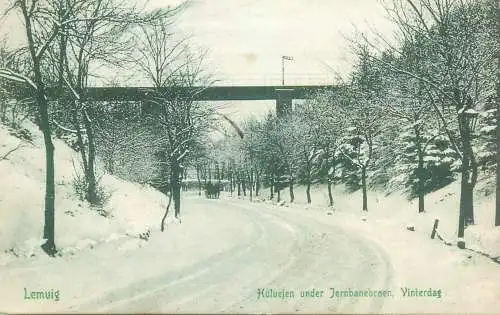vintage Postcard Denmark Lemvig winter day Iron Bridge
