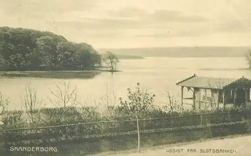 vintage Postcard Denmark Sakanderborg view from the castle bank