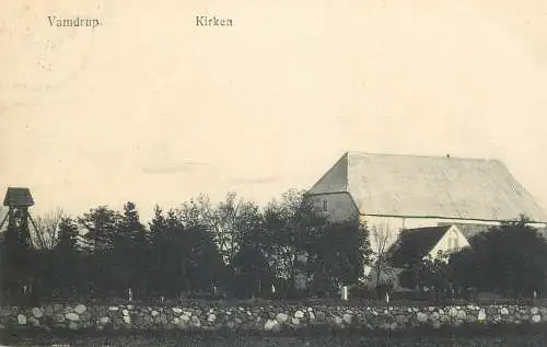 vintage Postcard Denmark Vamdrup church