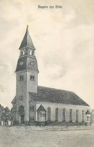 vintage Postcard Denmark Skagen new church