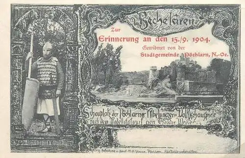 Autria N.-Oe. - Bechelaren Zur Erinnerung an den 15./9. 1904 - Gewidmet von der Stadtgemeinde Pöchlar