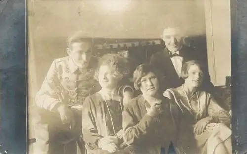 Social history photo postcard group of people
