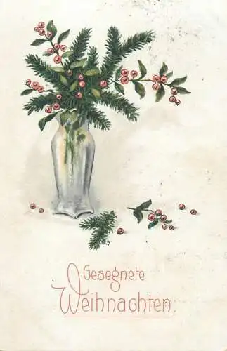 Christmas greetings Weihnachten flowers vase