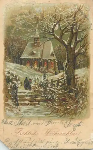 Christmas greetings 1906 postcard