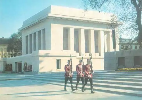 Bulgaria postcard Sofia George Dimitrov mausoleum armed uniform guards