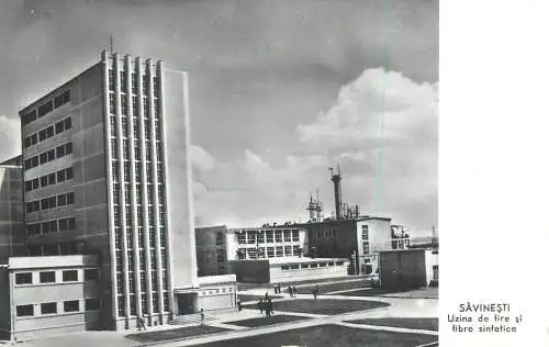 Romania postcard Savinesti sintetic fibres plant 1962