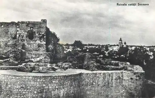 Romania postcard Suceava citadel ruiins 1962