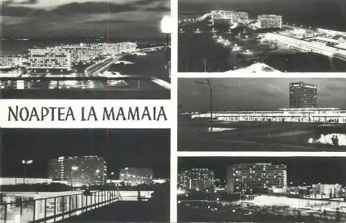 Romania postcard Mamaia multi view night scene 1969